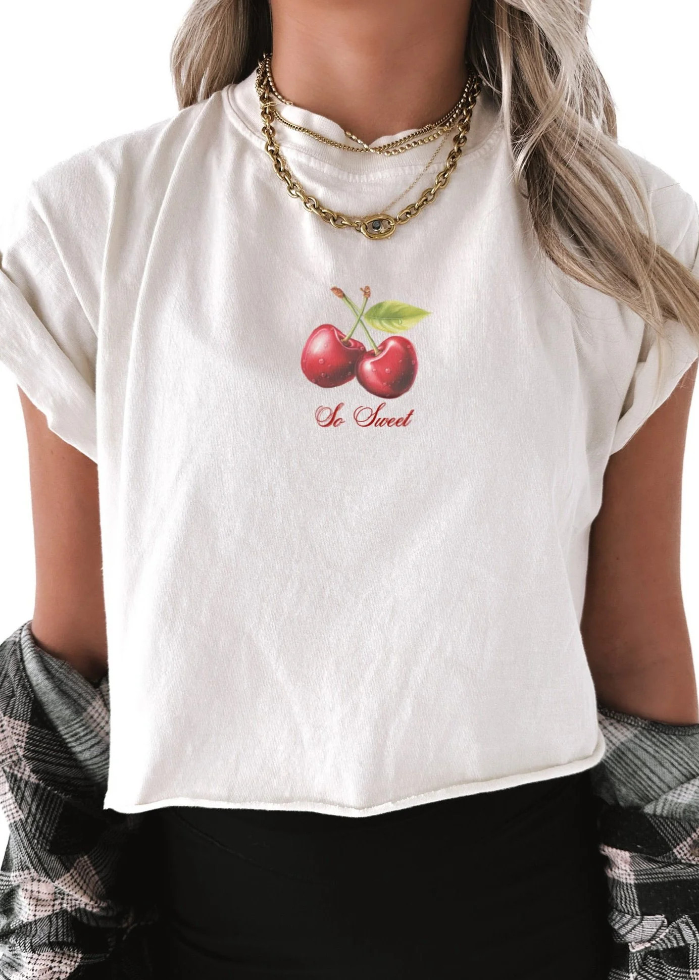 CROPPED SO SWEET GRAPHIC TEE Ivory / S | Pebby Forevee