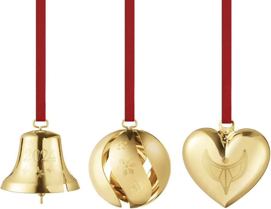 Georg Jensen 2024 Ornament Set, 3Pcs, Plated in 18k Gold - 10020408 | Amazon (US)