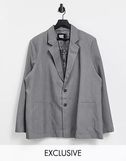 Reclaimed Vintage inspired unisex dad blazer in grey | ASOS (Global)