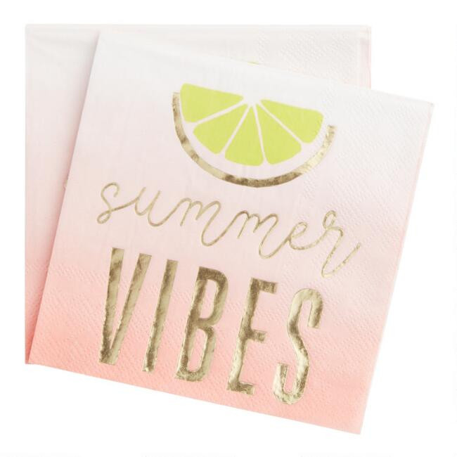 Pink Ombre Summer Vibes Beverage Napkins 20 Count | World Market