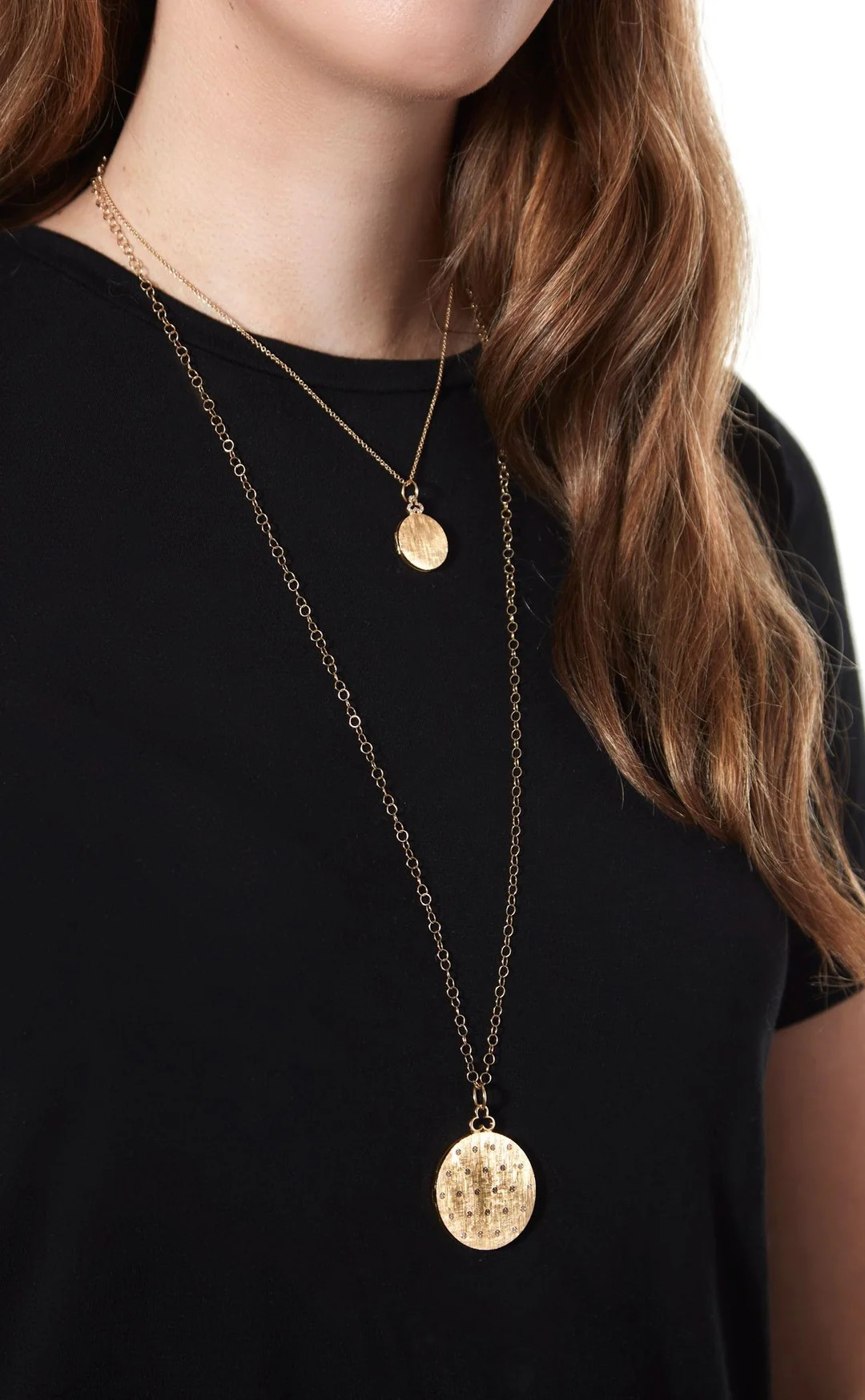 18KY Diamond Trefoil Locket with Florentine Finish | Susan Saffron Jewelry