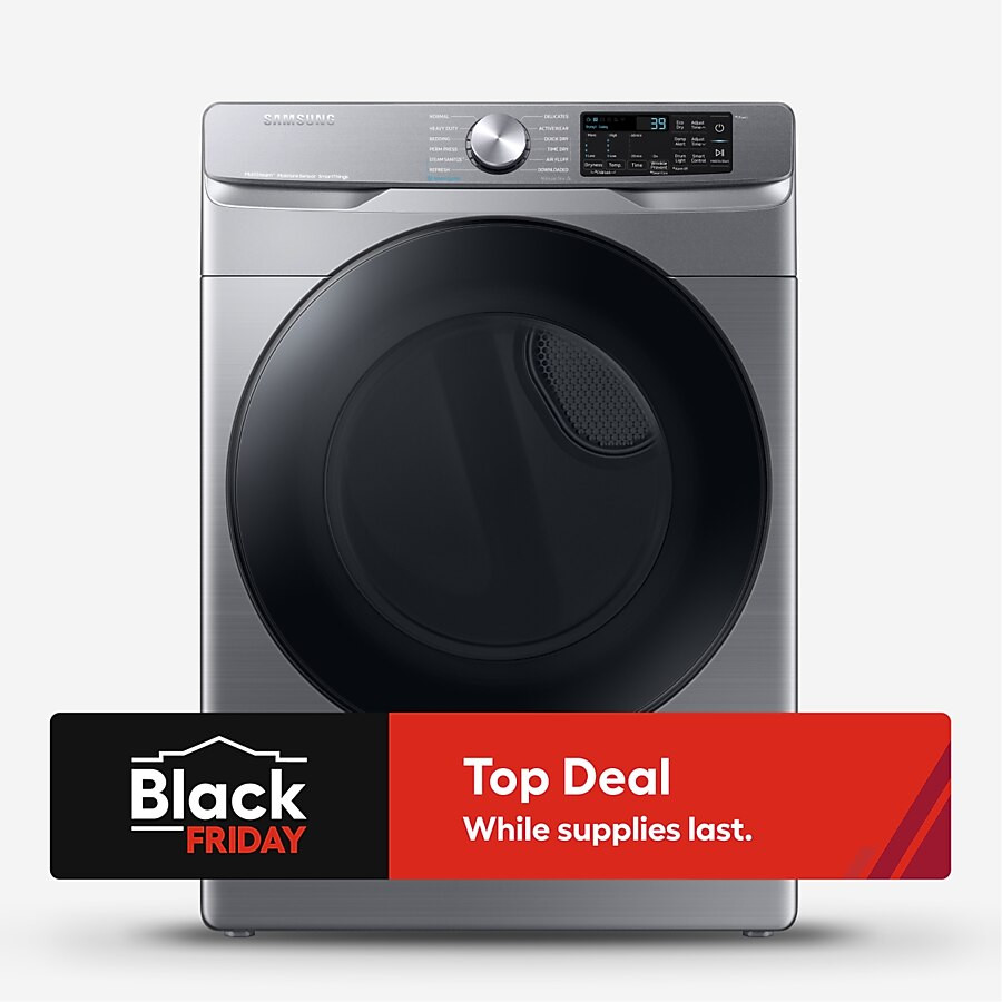 Samsung 7.5-cu ft Stackable Vented Electric Dryer with Steam Cycle ( Platinum ) | Lowe's