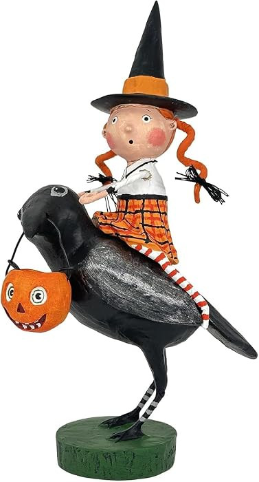ESC by Artist Lori Mitchell Halloween 17276 Raven's Flight Witch Figurine, 7.5 Inches Tall, Multi... | Amazon (US)