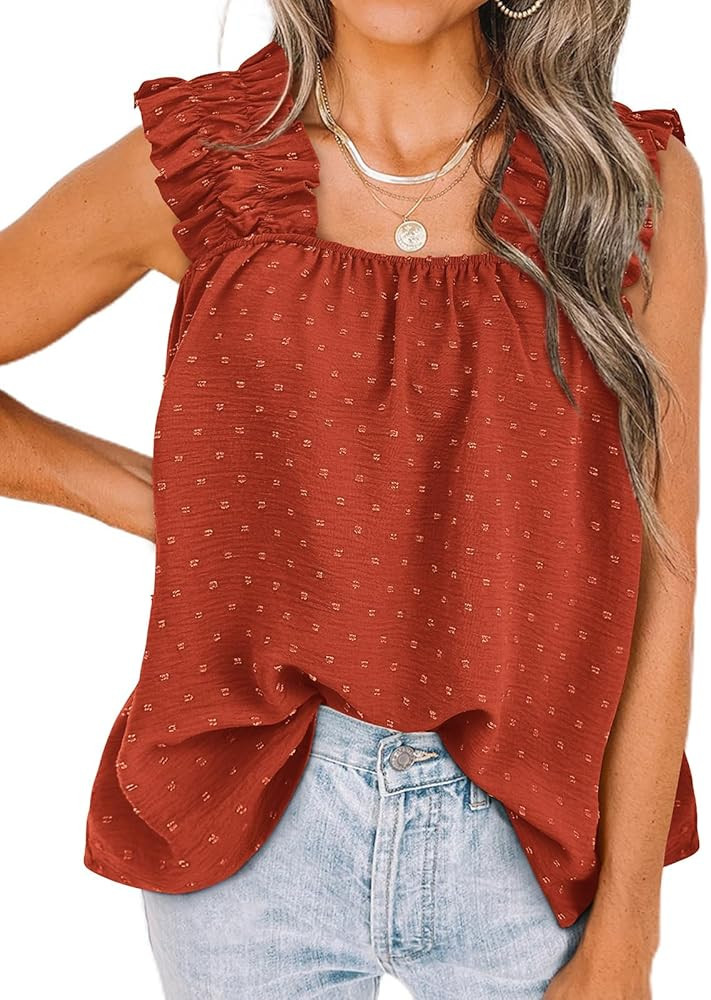 PRETTYGARDEN Boho Floral Tank Tops for Women, Shirred Straps Pleated Summer Casual Sleeveless Shi... | Amazon (US)