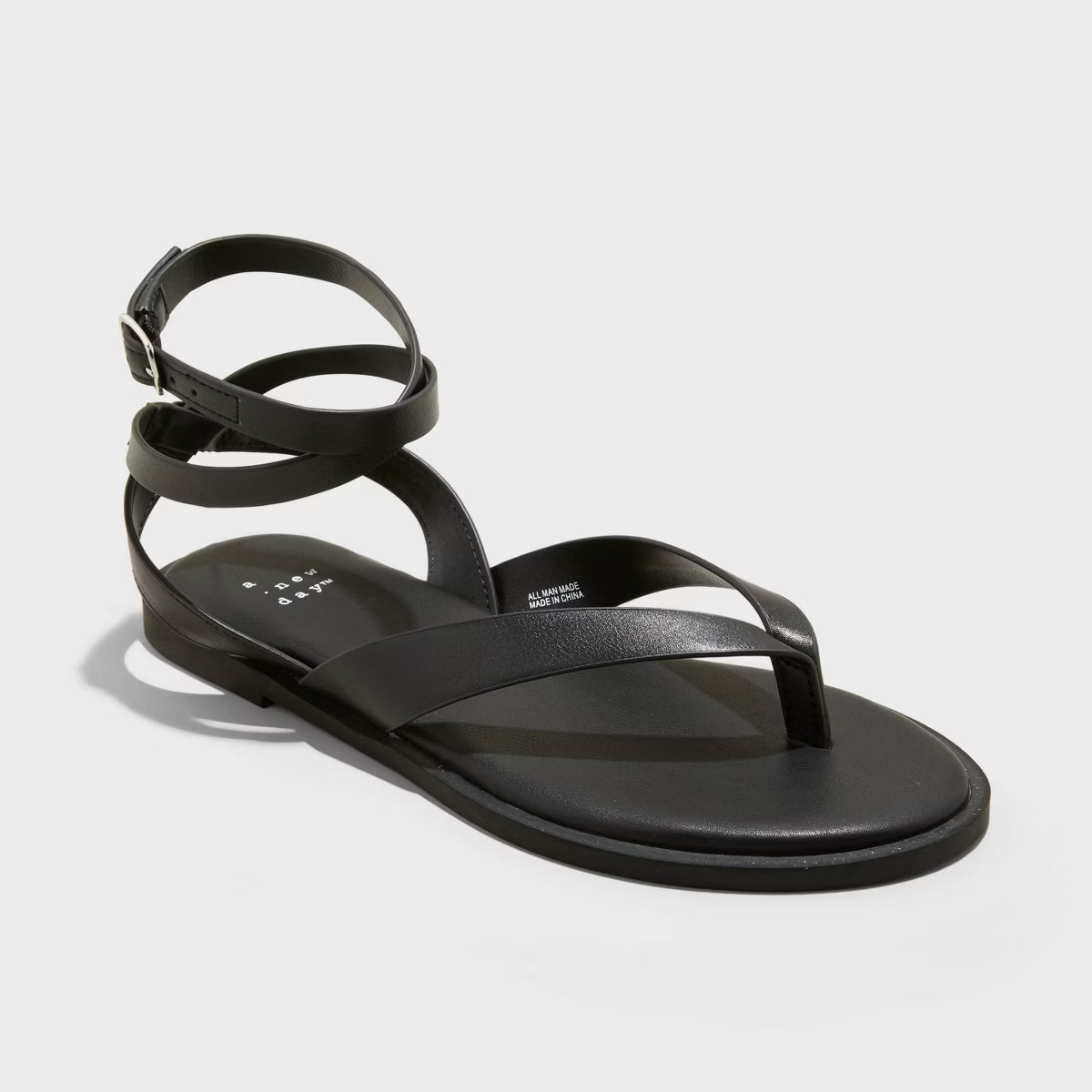 Women's Tarin Ankle Wrap Thong Sandals - A New Day™ Black | Target