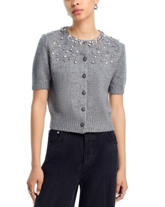 AQUA Embellished Cardigan Sweater - Exclusive | Bloomingdale's Women | Bloomingdale's (AU)
