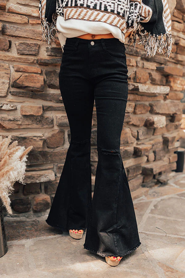 The Steele High Waist Flare In Black | Impressions Online Boutique