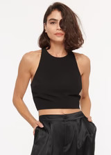 Palmer Crop Top Black | CAMI NYC