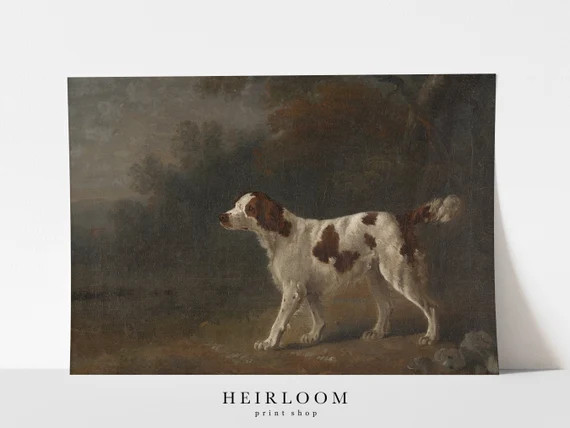 Vintage Dog Print  Canvas Dog Art Print  MAILED PRINTS  | Etsy | Etsy (US)