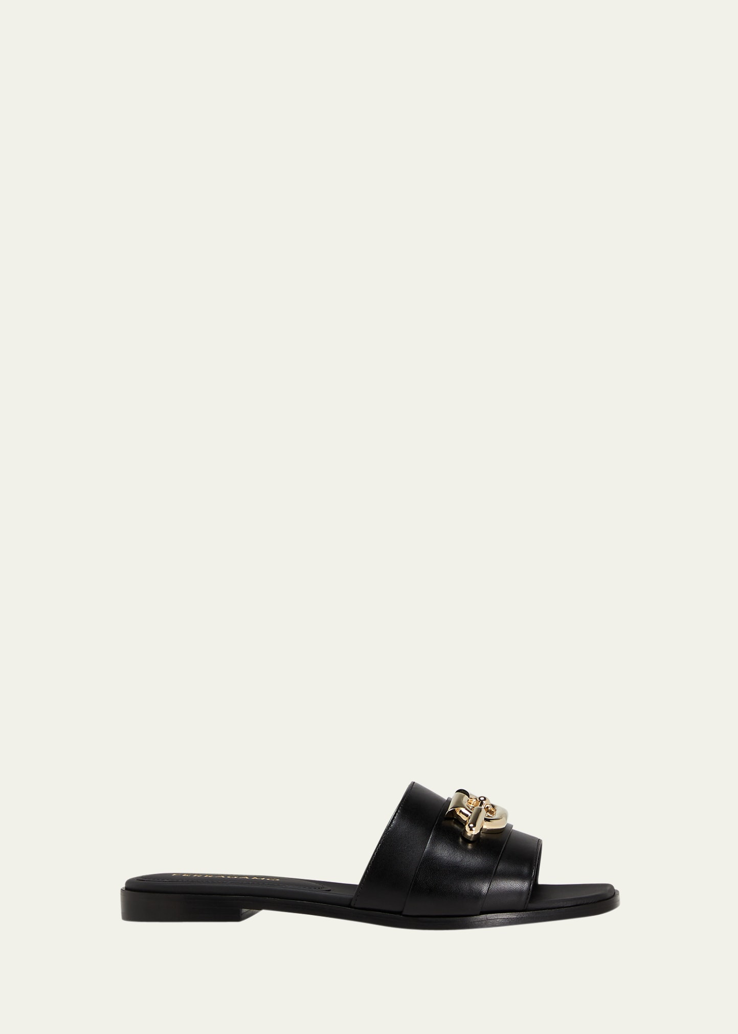 Ferragamo Priscilla Leather Chain Flat Sandals | Bergdorf Goodman