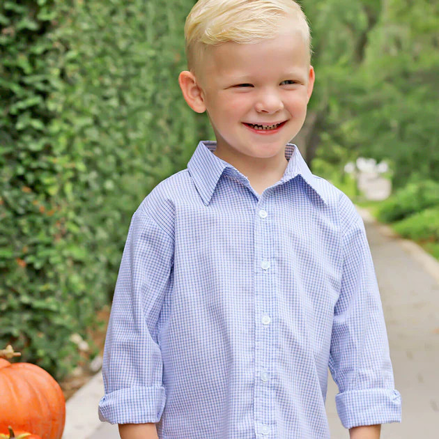 Navy Windowpane Button Down | Classic Whimsy