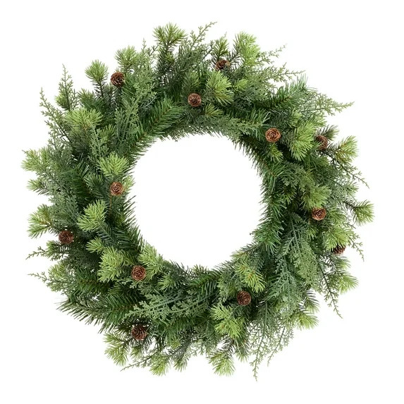 Sonoma Cypress Evergreen Christmas Wreath, Green, 24", by Holiday Time | Walmart (US)