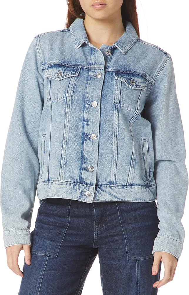 PAIGE womens Rowan Jacket With Raw Hem Softest Light Weight Relaxed Fit in Peral Blue | Amazon (US)