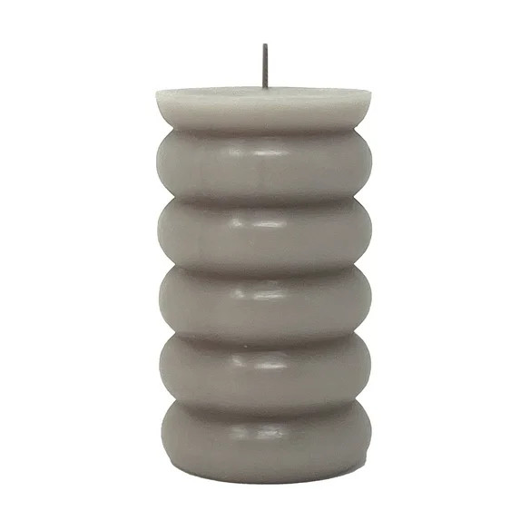 Mainstays Single Wick 3" x 5" Bubble Pillar Candle, Unscented, Taupe | Walmart (US)