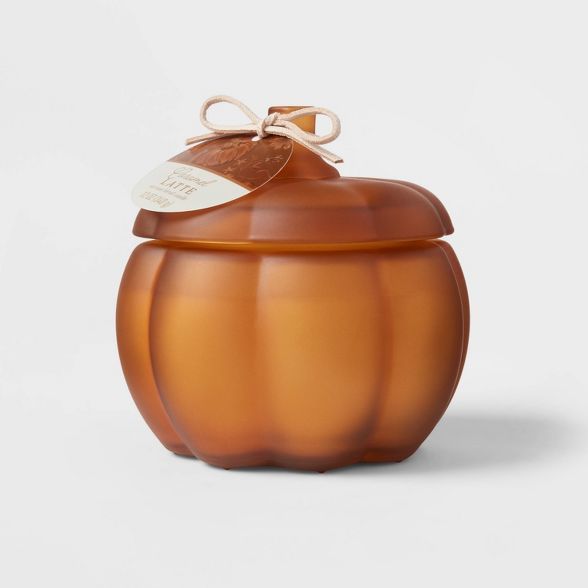 Medium Pumpkin Caramel Latte Honey Orange Candle - Threshold&#8482; | Target