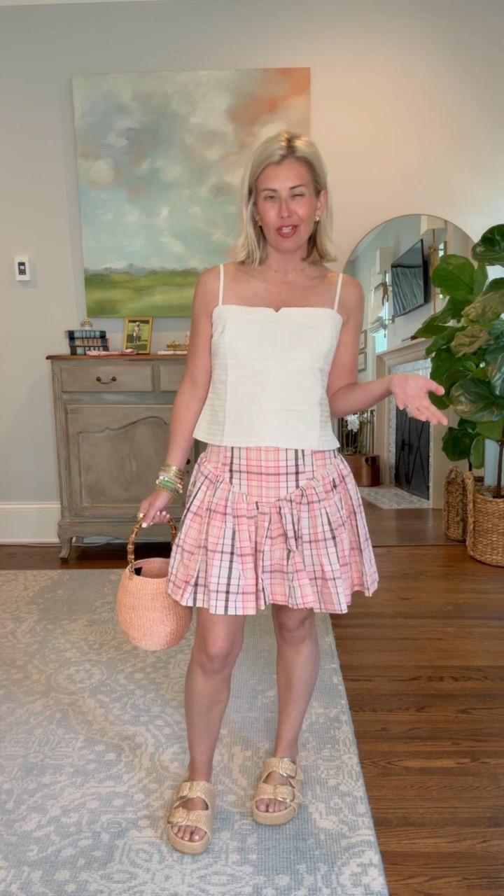 The cutest set to keep us cool all summer long! 
Top - xs
Skirt - xxs (size down)
Sandals -38.5 (size 1/2 up)

*Use Catherine20 at A+B

#LTKdayinmylife #LTKOver40 #LTKSeasonal