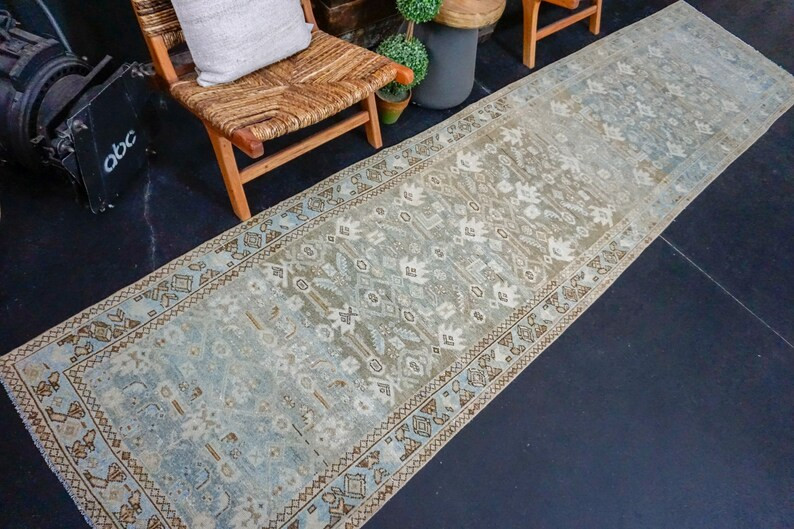 3 X 13 Classic Vintage Runner Muted Blue Brown & Cream SB | Etsy | Etsy (US)