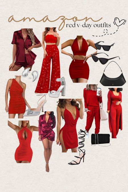 Red valentines outfits 

Date night outfit | valentines outfit inspo | black purse | red 2 piece outfit | black heels | silver heels | silver earrings | red dress | party outfits 

#LTKstyletip #LTKparties #LTKSeasonal