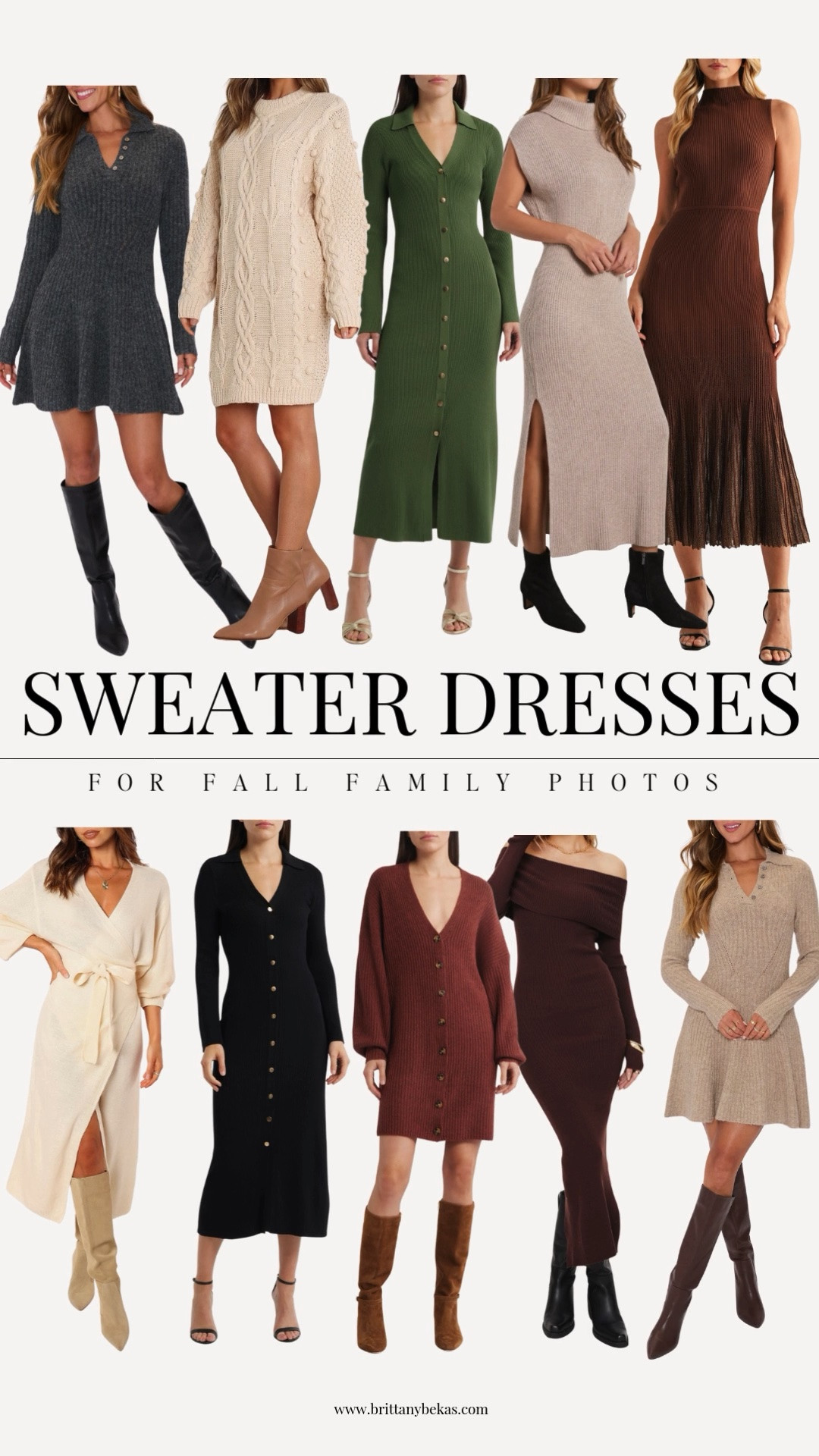 Sweater dresses for every season of fall for family picture dress ideas. Fall sweater dresses from abercombie nordstrom and more. #fallfamilyphotos