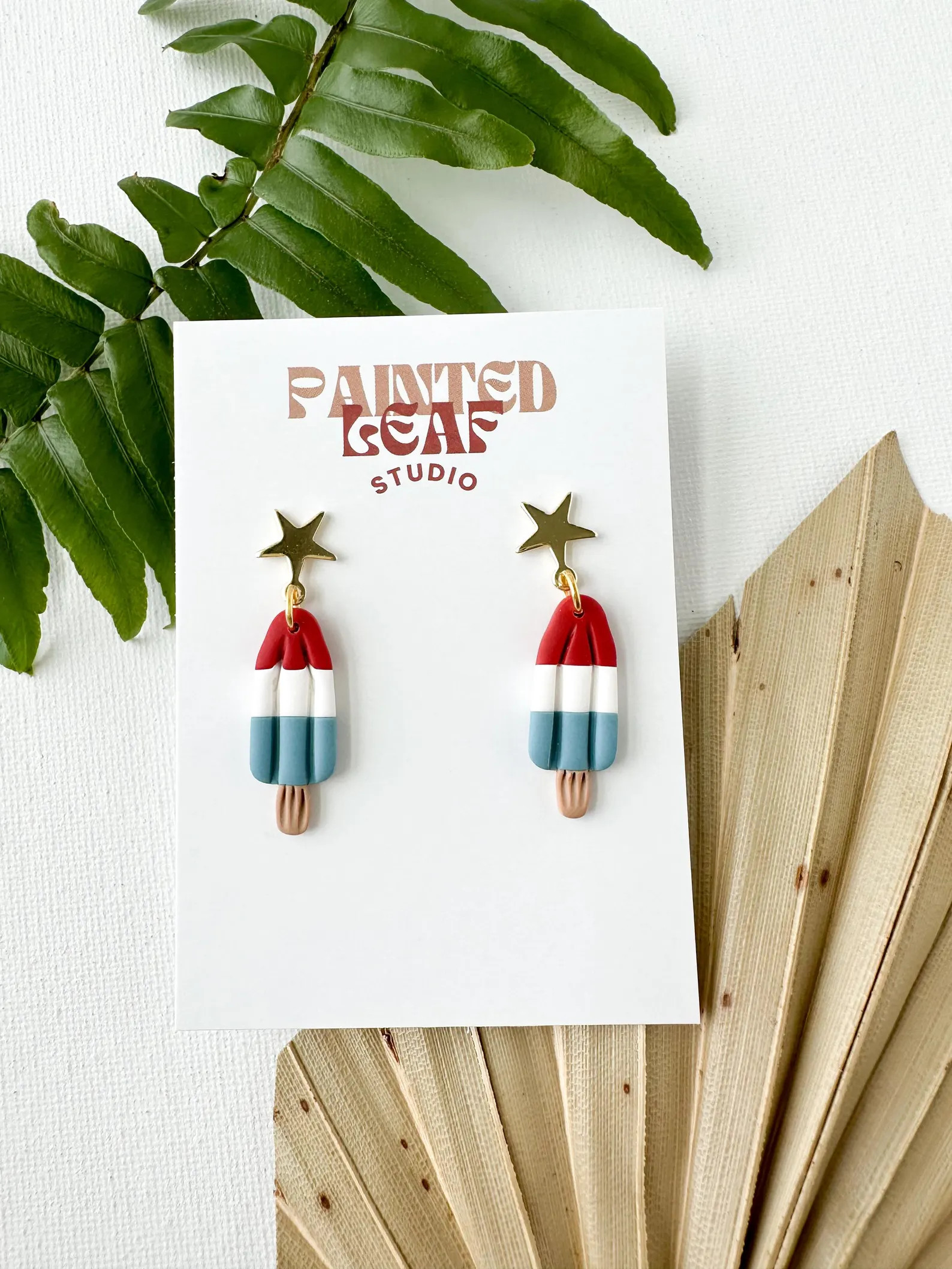 Patriotic Popsicle Earrings - Red White and Blue Dangles - Star Top 4th of July Earrings - Summer... | Etsy (Global)