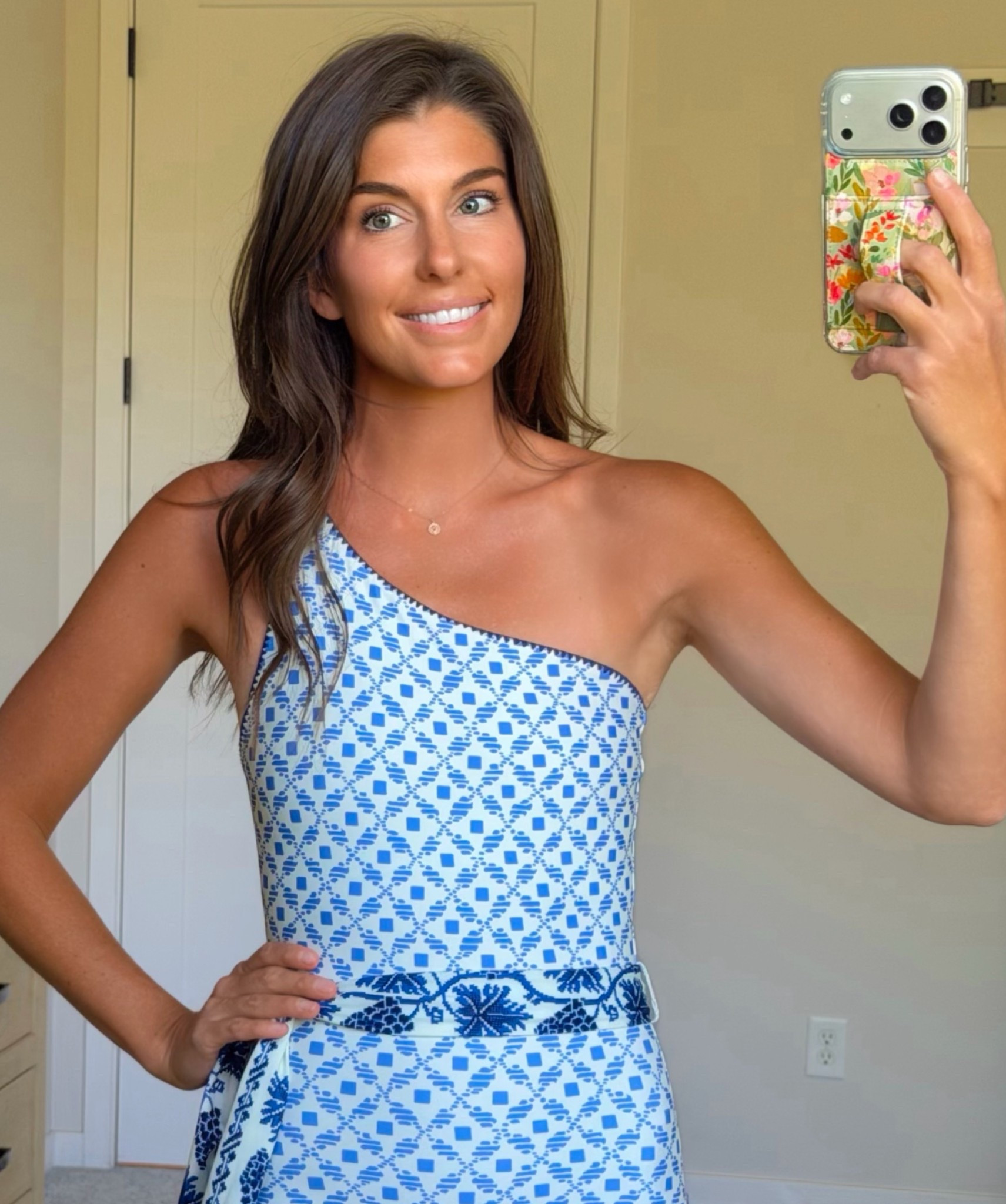 Santorini one shoulder one piece swimsuit. Perfect for moms on vacation or at the pool. Modest, feminine and classic!

#LTKmomlife #LTKSwim
