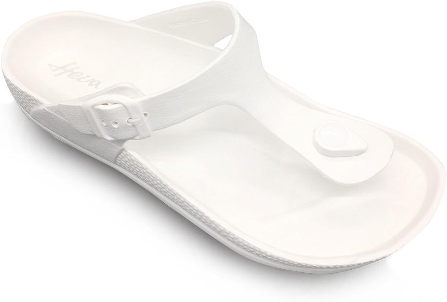 FUNKYMONKEY Women's Comfort Slides Double Buckle Adjustable EVA Flat Sandals | Amazon (US)