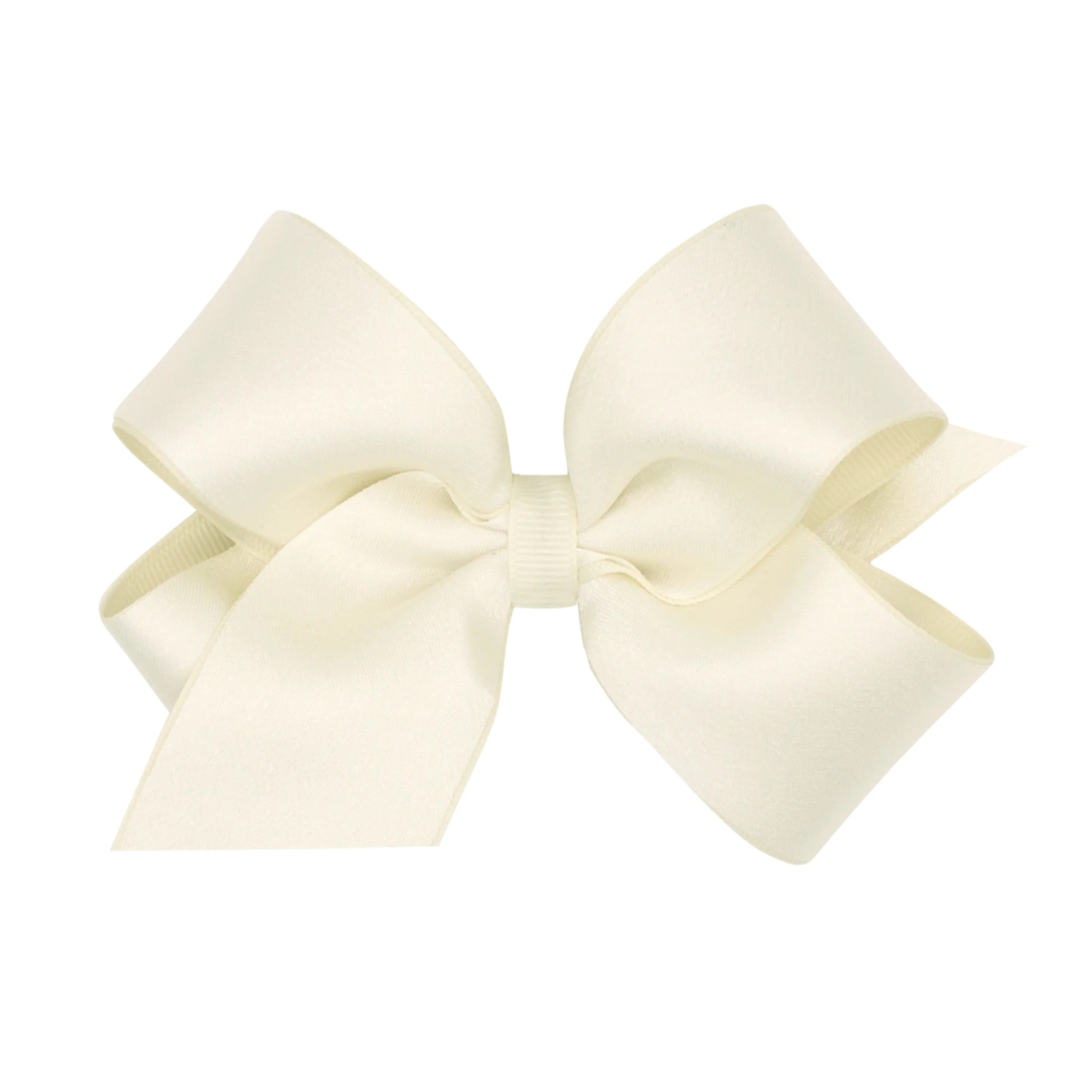 Wee Ones Medium Crepe Satin with Grosgrain Underlay Hair Bow Antique W | Persnickety