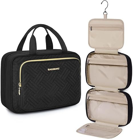 BAGSMART Toiletry Bag Hanging Travel Makeup Organizer with TSA Approved Transparent Cosmetic Bag ... | Amazon (US)