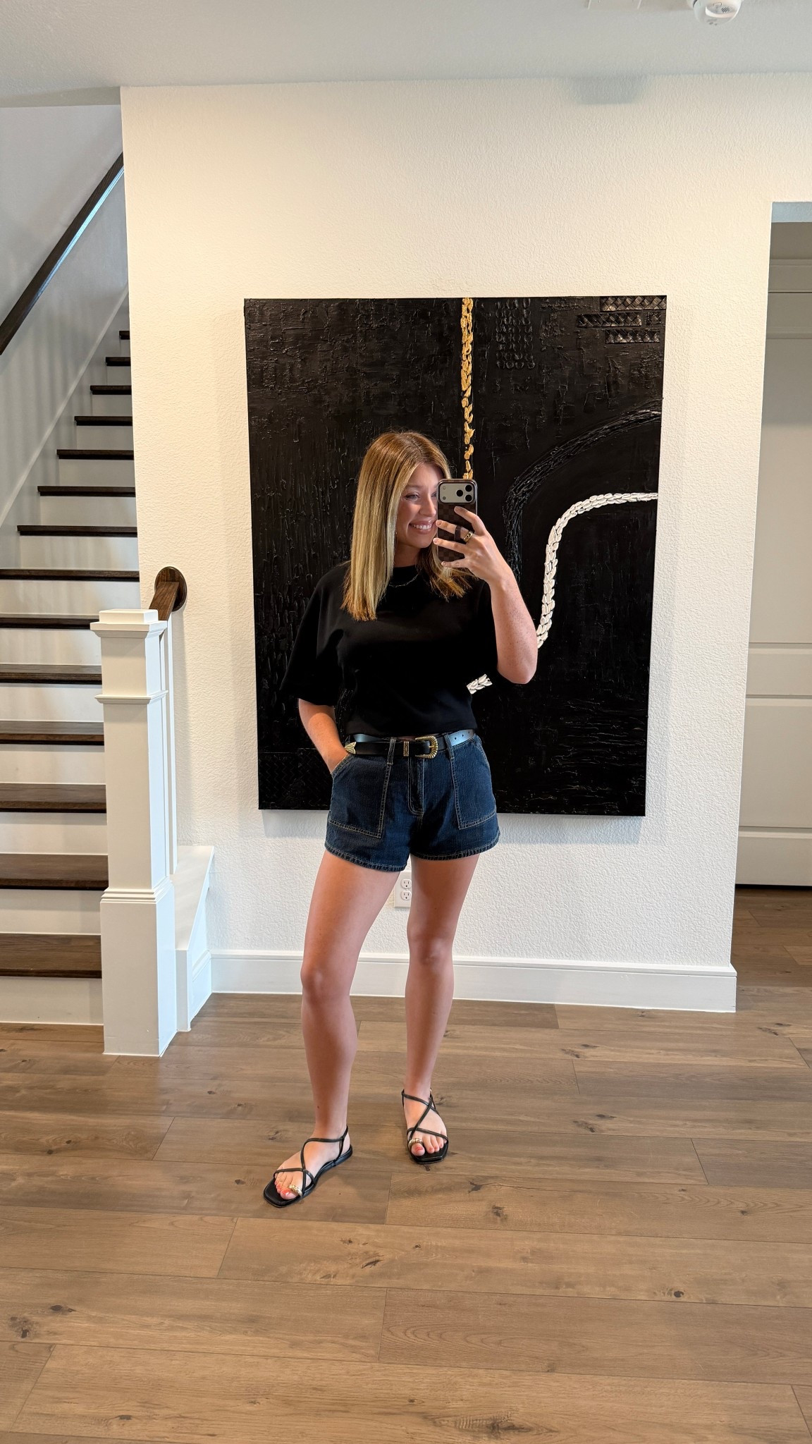 Today’s casual outfit - finally got my hair freshly washed & wanted to put on real clothes. Wearing my new @abercrombie shorts that are currently on sale. Use code SUITEAF to stack for an extra 15% off!

Size 28 shorts, medium top, shoes & belt are not exact 

#LTKSaleAlert #LTKootd