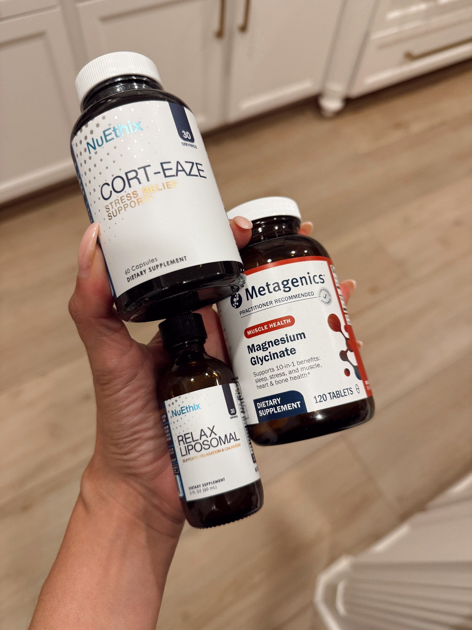 My sleep stack! 
How to:
-1 Cort Eaze at lunch with food
-1 Magnesium Glycinate before bed
-2 droppers of Relax Liposomal before bed

#LTKOver40 #LTKmomlife #LTKselfcare