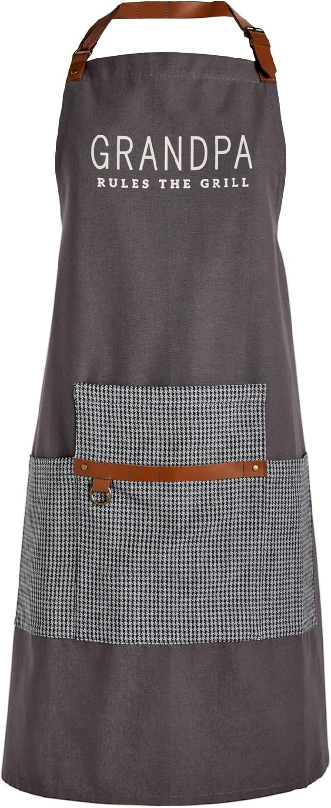 DEMDACO Men's Gifts Collection One Size Cotton Blend with Leather Detail Kitchen Apron for Cookin... | Amazon (US)