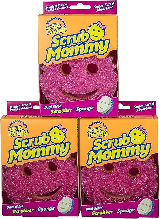 Scrub Daddy Scrub Mommy Dual Sided Cleaning Sponge 3 Pack - Firm Scrubber and Gentle Sponge - Pin... | Amazon (US)