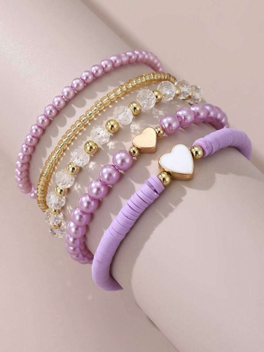 5 Cute Creative Fashion Exquisite Personalized Design Butterfly Shell Pearl Rice Bead Bracelets F... | SHEIN