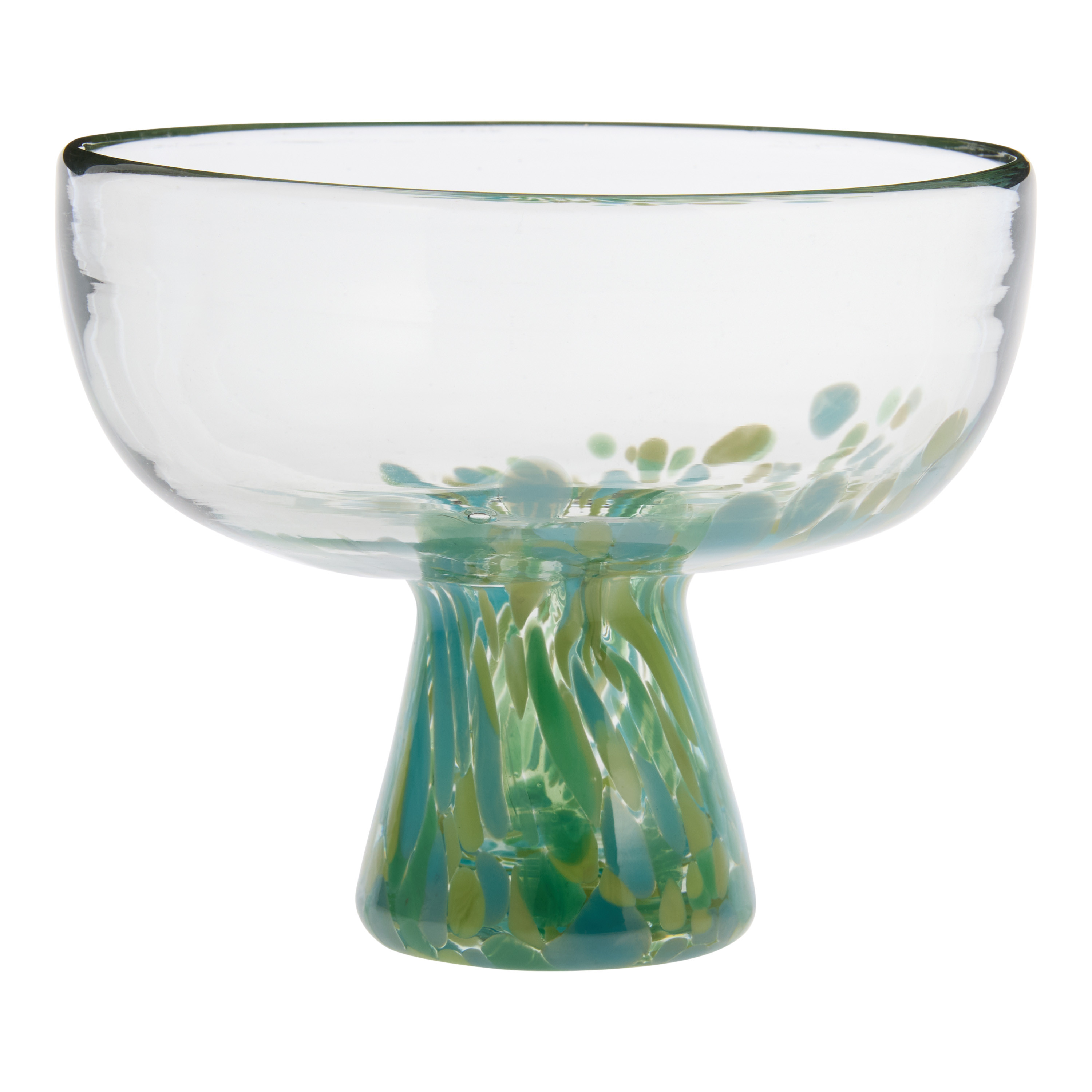 Carina Blue and Green Handcrafted Recycled Short Margarita Glass | World Market