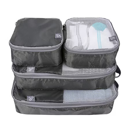 Travelon Set of 4 Soft Packing Cubes, One Size, Black | JCPenney
