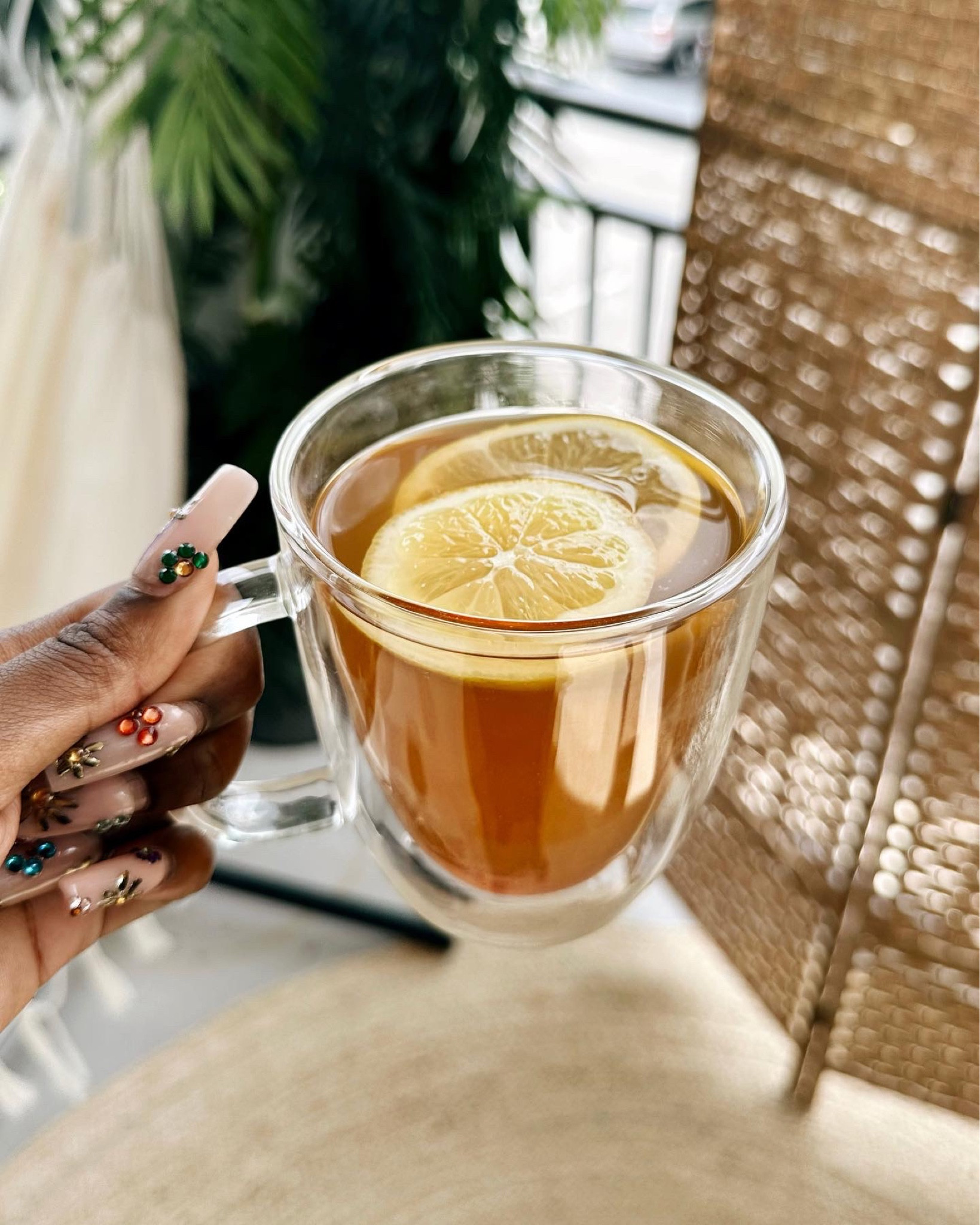 Clear double wall glass mug cup from amazon with green ginger tea and lemons 

#LTKunder50 #LTKhome
