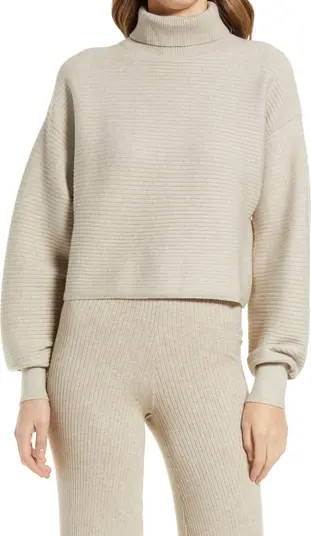 Good American Wide Rib Crop Turtleneck Sweater | Nordstrom | Nordstrom