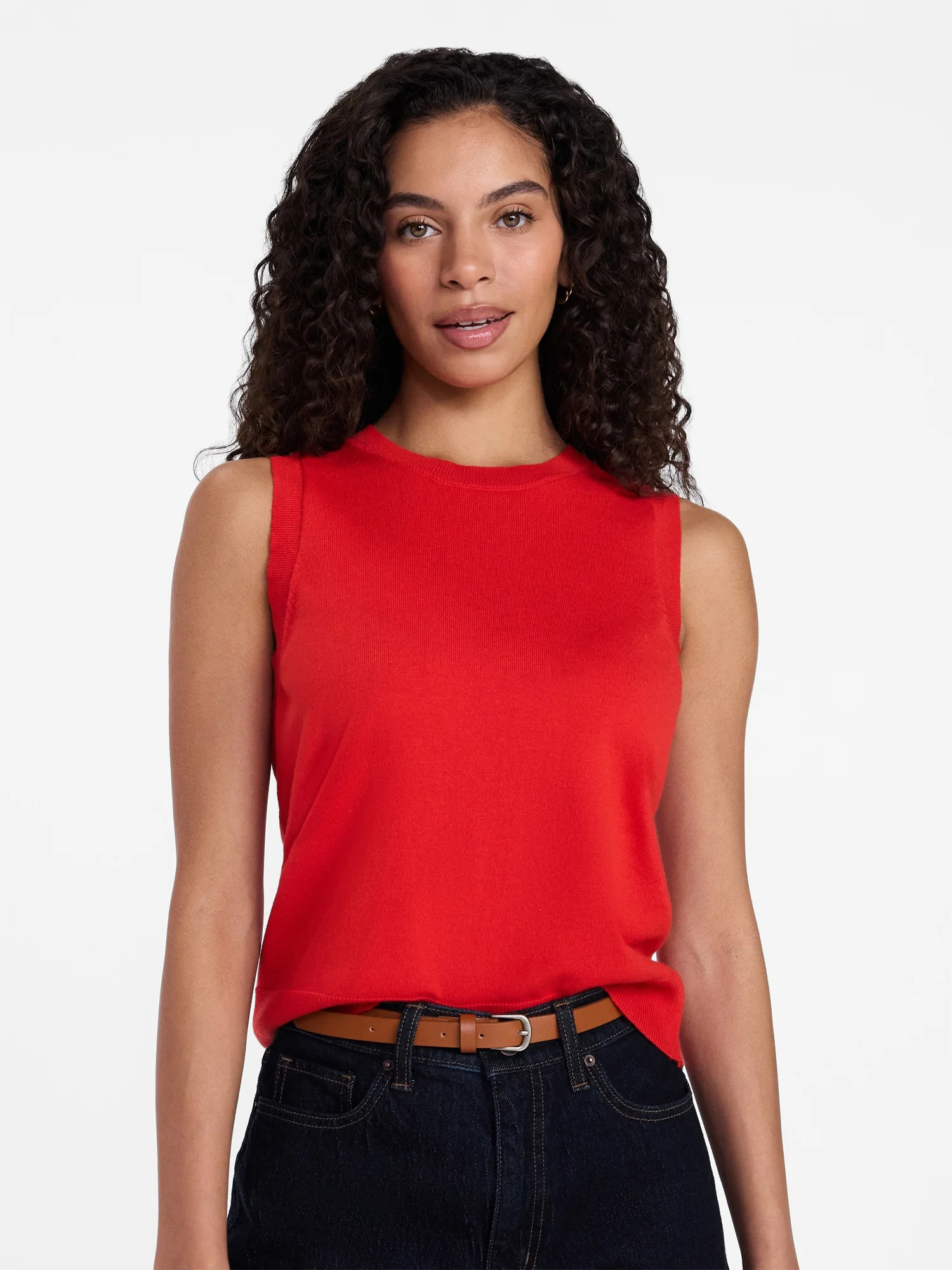 Time and Tru Women's Fine Gauge Sleeveless Sweater Shell, Lightweight, Sizes XS-XXXL | Walmart (US)