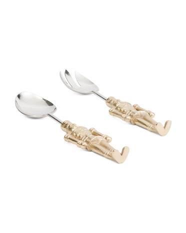 2pk 12.5in Nutcracker Salad Servers | TJ Maxx