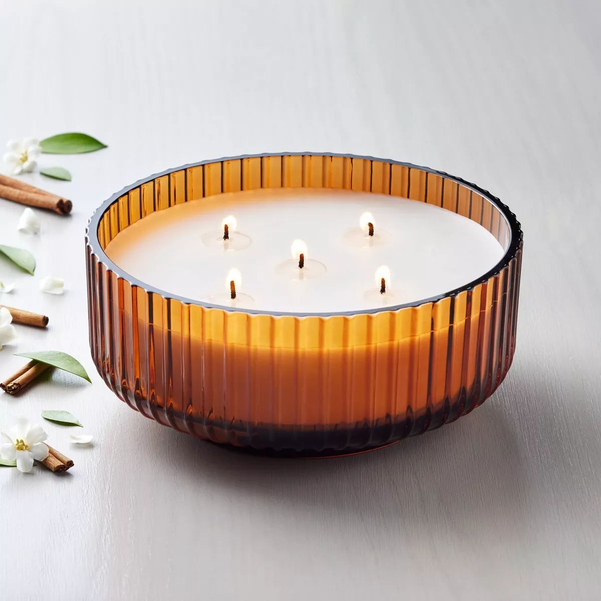 Ribbed Glass Harvest Spice Fall Jar Candle Orange - Hearth & Hand™ with Magnolia | Target