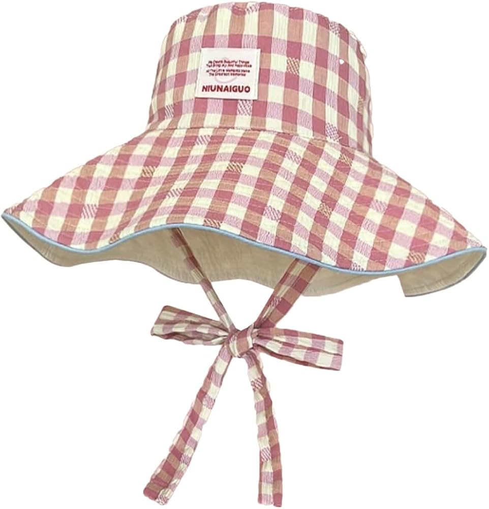 Sun Hats for Women Reversible Plaid Sun Cap Bucket Hat Wide Brim UV Protection Beach Hats 2025 Su... | Amazon (US)