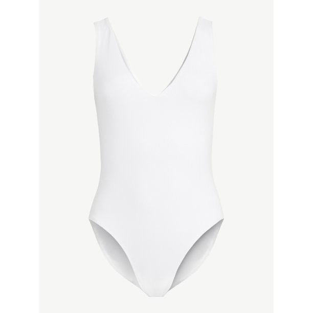Scoop Women's Sleeveless Double V Neck Fitted Bodysuit | Walmart (US)