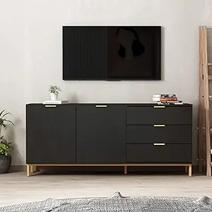 AIEGLE Sideboard Buffet Cabinet with 3 Drawers & 2 Doors, Kitchen Buffet Storage Cabinet Entryway... | Amazon (US)