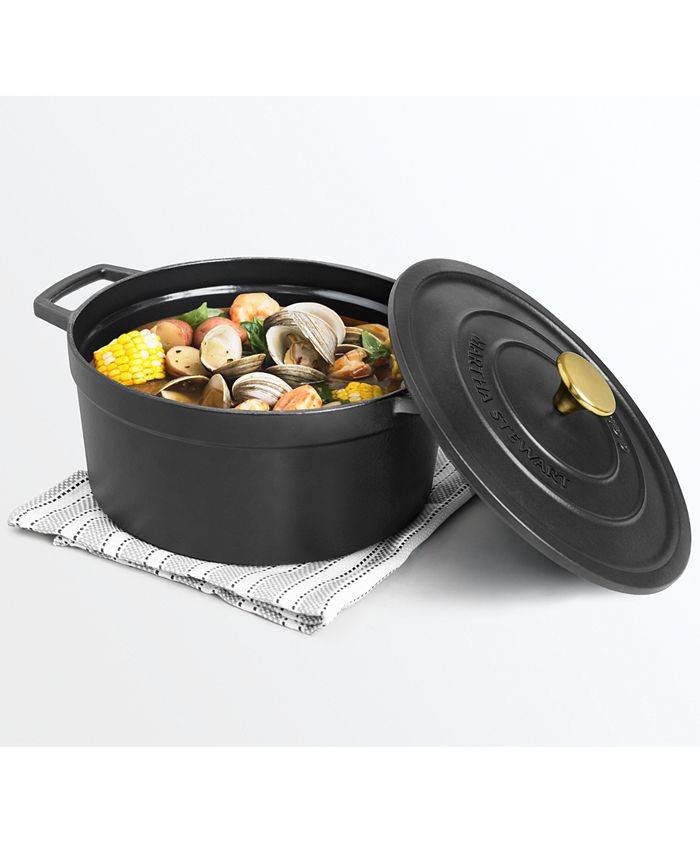 Martha Stewart Collection Enameled Cast Iron Round 6-Qt. Dutch Oven, Created for Macy's & Reviews... | Macys (US)