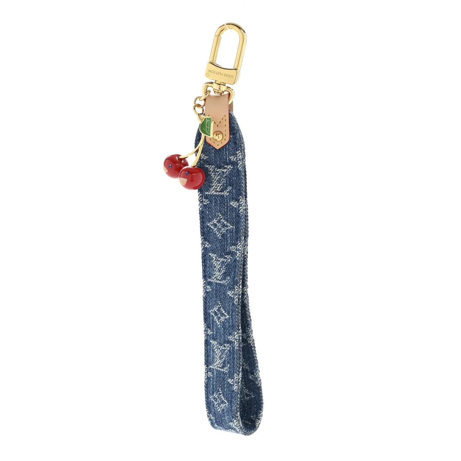 LV X TM Monogram Denim Cerise Dragonne Bag Charm Denim Blue | FASHIONPHILE (US)