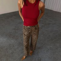 Women's Deep Rib Tank Top in Red, Size Large, Viscose by Never Fully Dressed | Never Fully Dressed US