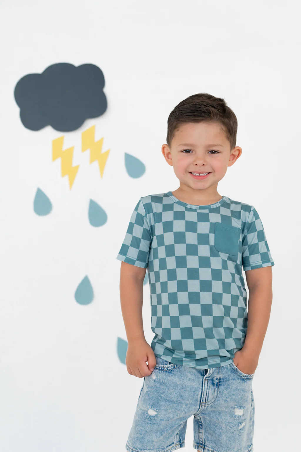 STORMY CHECKERS DREAM POCKET TEE | Dream Big Little Co.