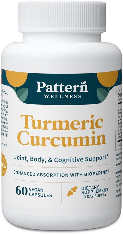 Amazon.com: Pattern Wellness Turmeric Curcumin – 95% Curcuminoids with BioPerine® Black Pepper... | Amazon (US)