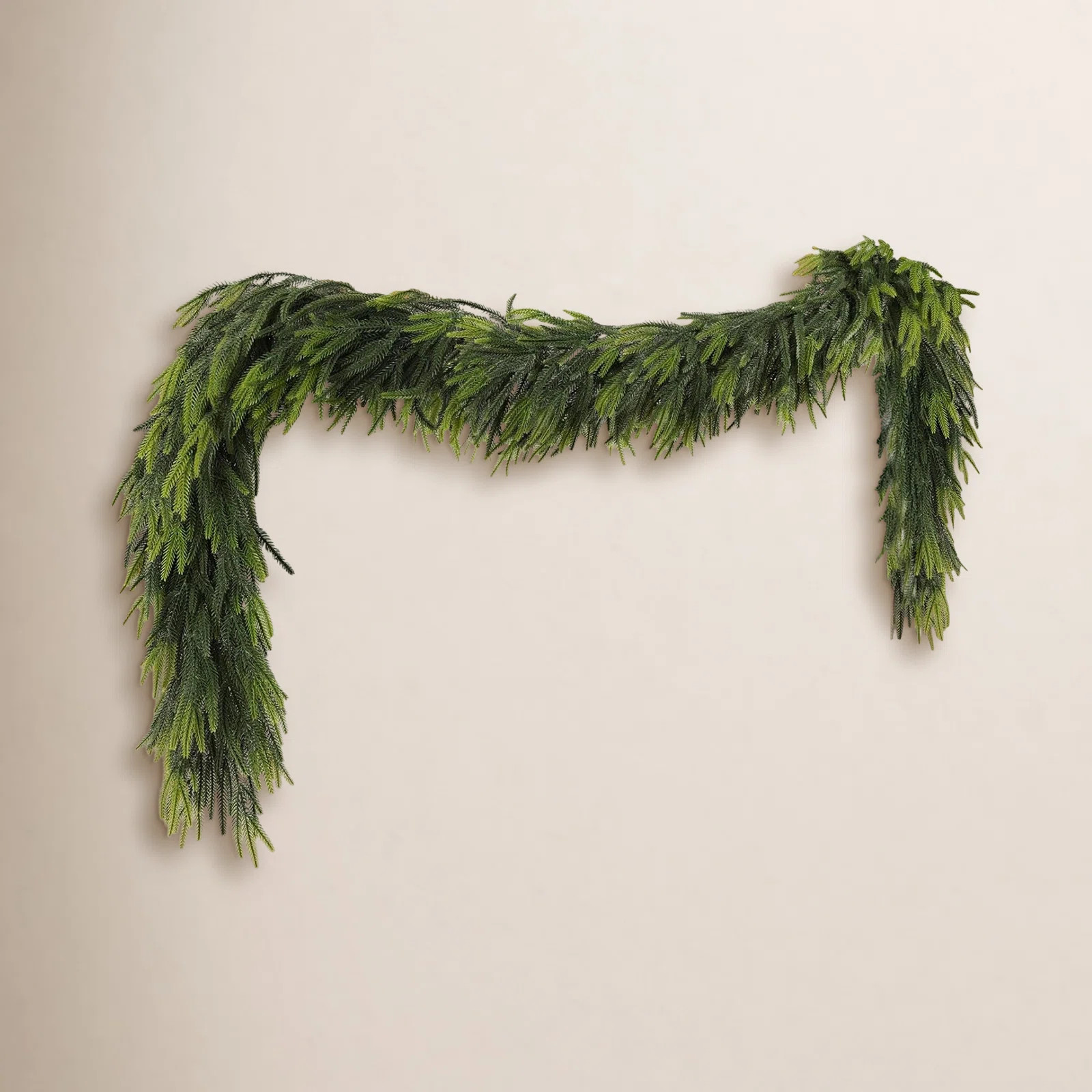 Christmas Norfolk Pine Garland Real Touch Pine Artificial Garlands Faux Garland Winter Christmas Garland For Table Mantle Fireplace Indoor Outdoor Xm | Wayfair North America
