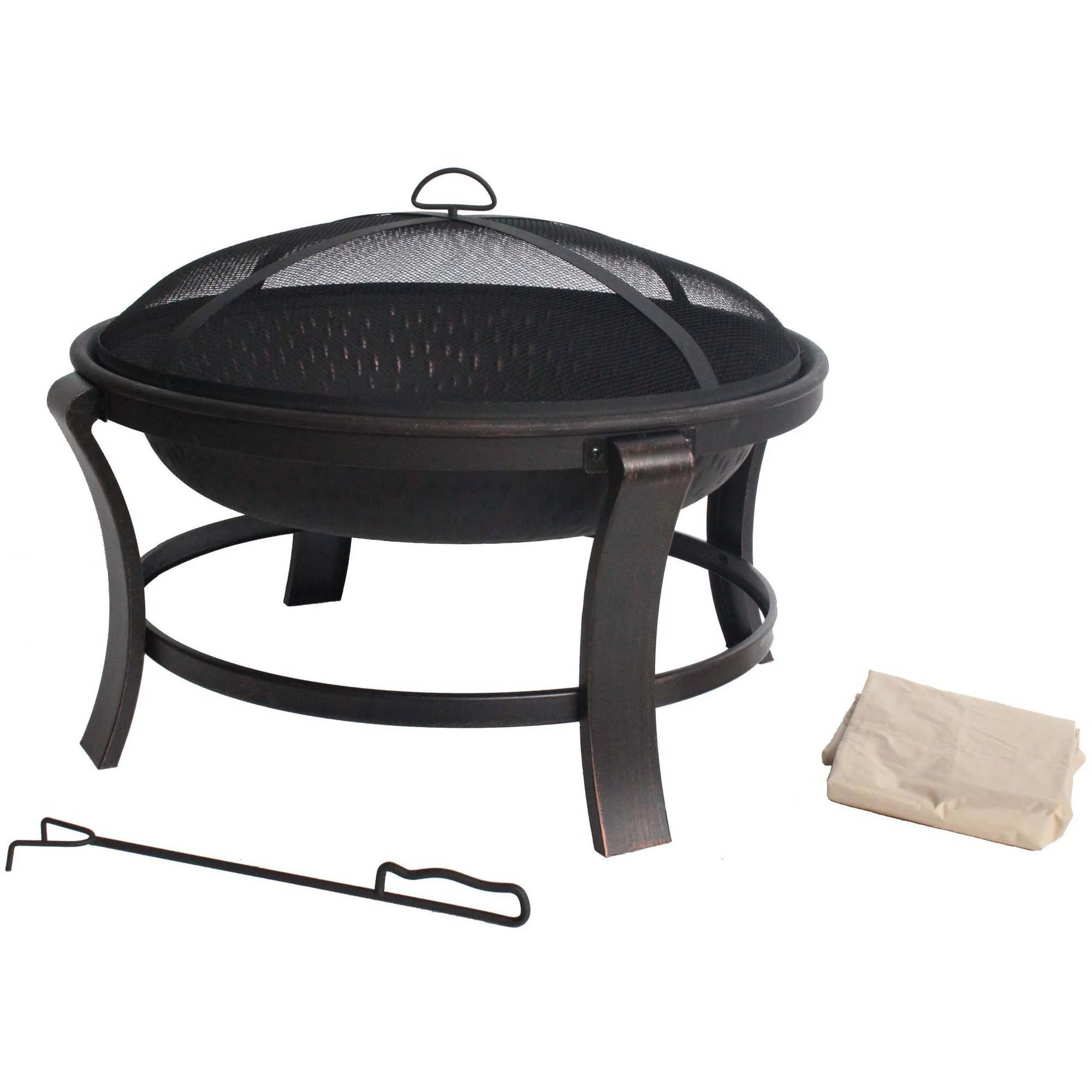 Mainstays Deep 30" Steel Fire Pit, Antique Bronze | Walmart (US)